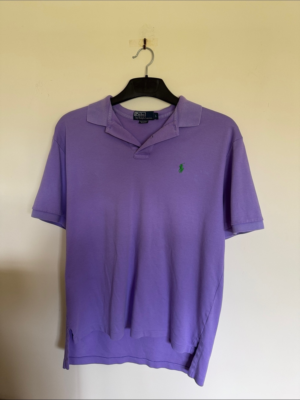 Polo by Ralph Lauren Men's Light Purple Polo with Green Pony